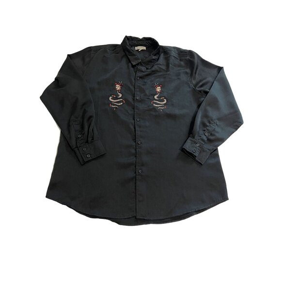 Bernie Thomas GEISHA SHIRT Button Front Shirt in Black - Picture 1 of 3